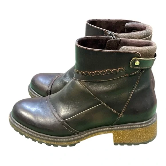 Earth Elements Taylen Boot Lug Sole Patchwork Ankle Boots Size 10. - Picture 1 of 9